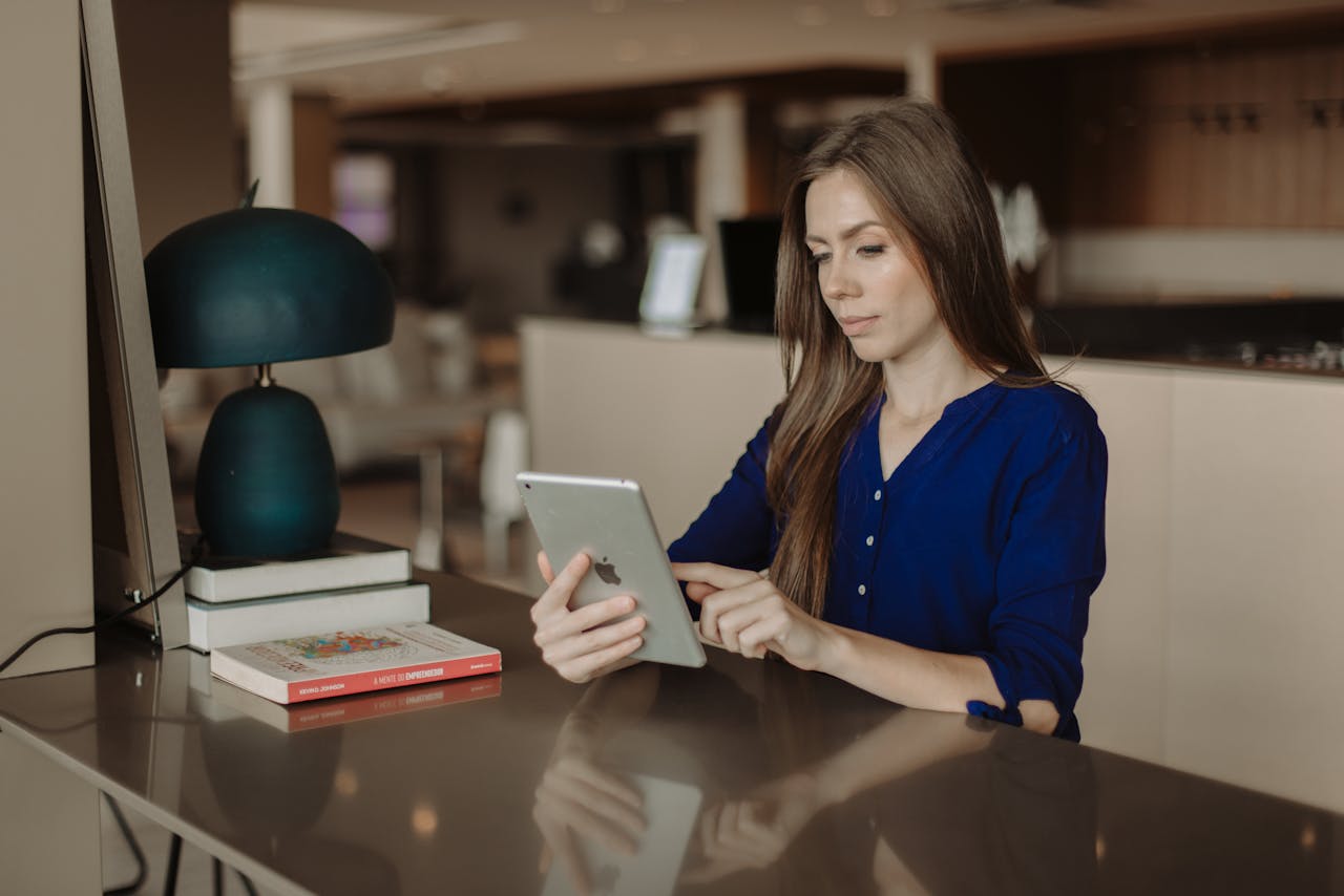 Woman with iPad